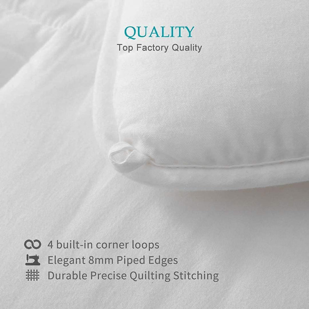 100% Cotton Cover Down Alternative Comforter King- Cloud Bed Comforter for All Season, Breathable Wh
