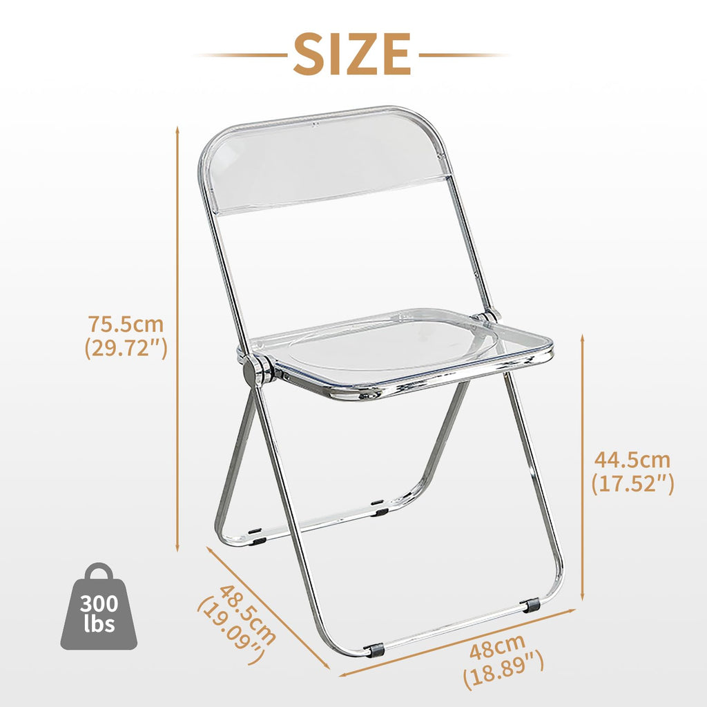 Luxury Modern Transparent Folding Chair Acrylic Folding Chairs-Acrylic Ghost Stackable Crystal Seat-PC Plastic Living