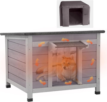 Dog House Insulated for Small Dogs Outdoor Cat House Feral Cat Shelter with Thermal Liner