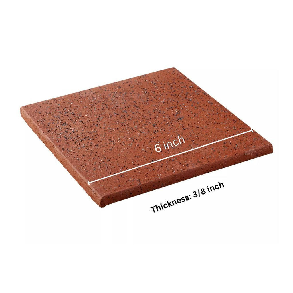 Terra Grip 6x6 Textured Red Quarry Tile - Non-Slip Heavy-Duty Ceramic Floor Tile, 30 Tiles (7.5 Sq Ft)