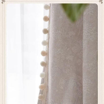 M Large Pom Poms Trim Ribbon Color Ball Fringe Trim Tassel Sewing Curtain Clothes Pillow Decoration (Beige) - 30m