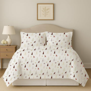 Luxury Printed Duvet Cover Set Oversized Queen 98x98 Size Certified Egyptian Cotton Luxury Soft & Breathable with