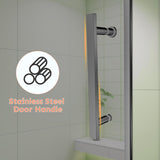 34" Wx72 H Frameless Reversible Pivot Shower Door, 1/4" Clear SGCC Tempered Glass, 304 Stainless Steel Hardware