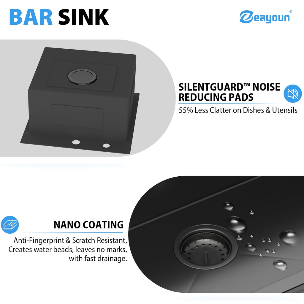18 In Gunmetal Black Drop Bar Sink