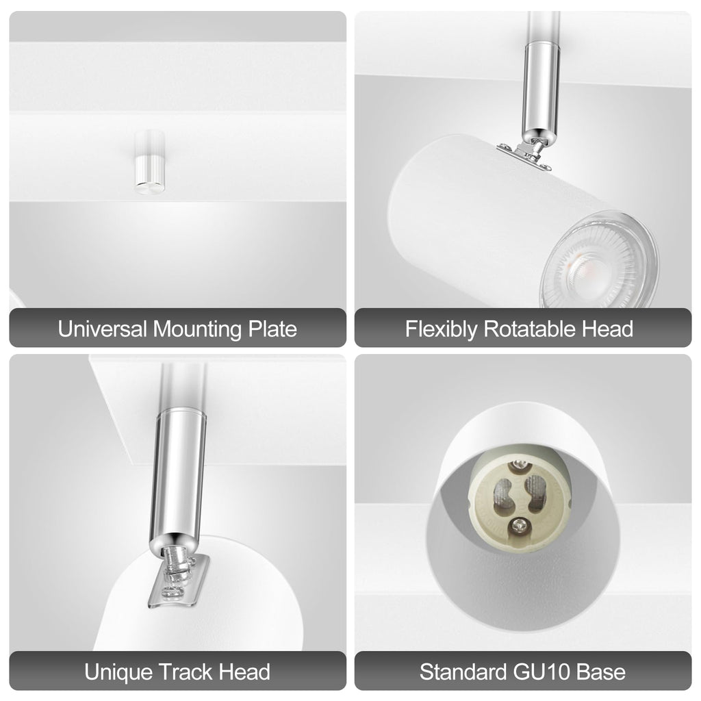 LED Plug-in Track Light Kit, Matte White, 5-Light