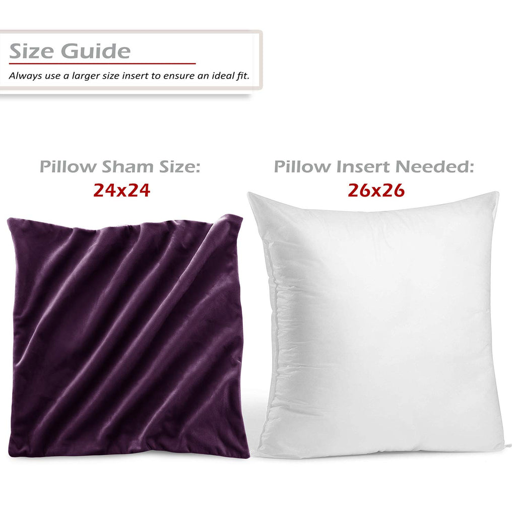 Throw Pillow Covers, Cozy Velvet Decorative Pillow Cases 24x24 Inches, Soft Solid Couch Pillow Covers for Sofa, Bed