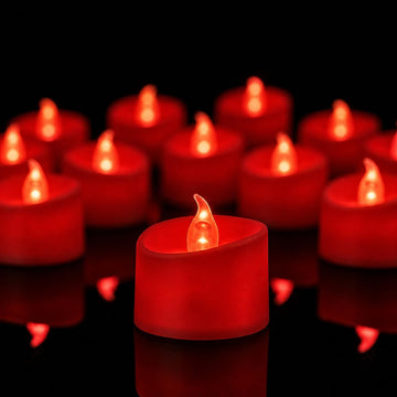 Tea Lights Candles, Flameless Candles Battery Operated Red Light, 50 Pack