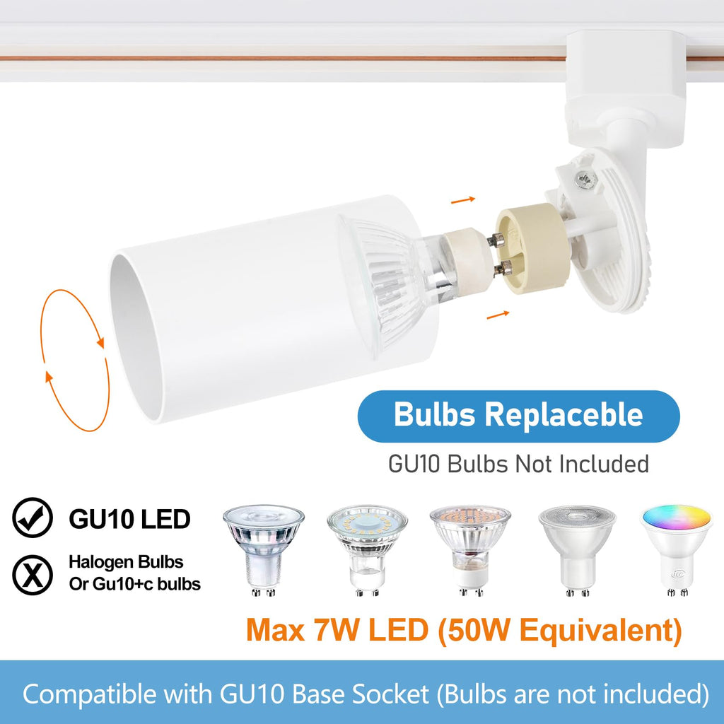 Plug in Track Lighting with Power Cord, 3-Light GU10 Track Lighting Kit with Track Rail, Modern Kitchen LED Track
