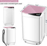 Full-Automatic Washing Machine Portable Washer and Spin Dryer 7.7 lbs Capacity Compact Laundry Washer with Built-in