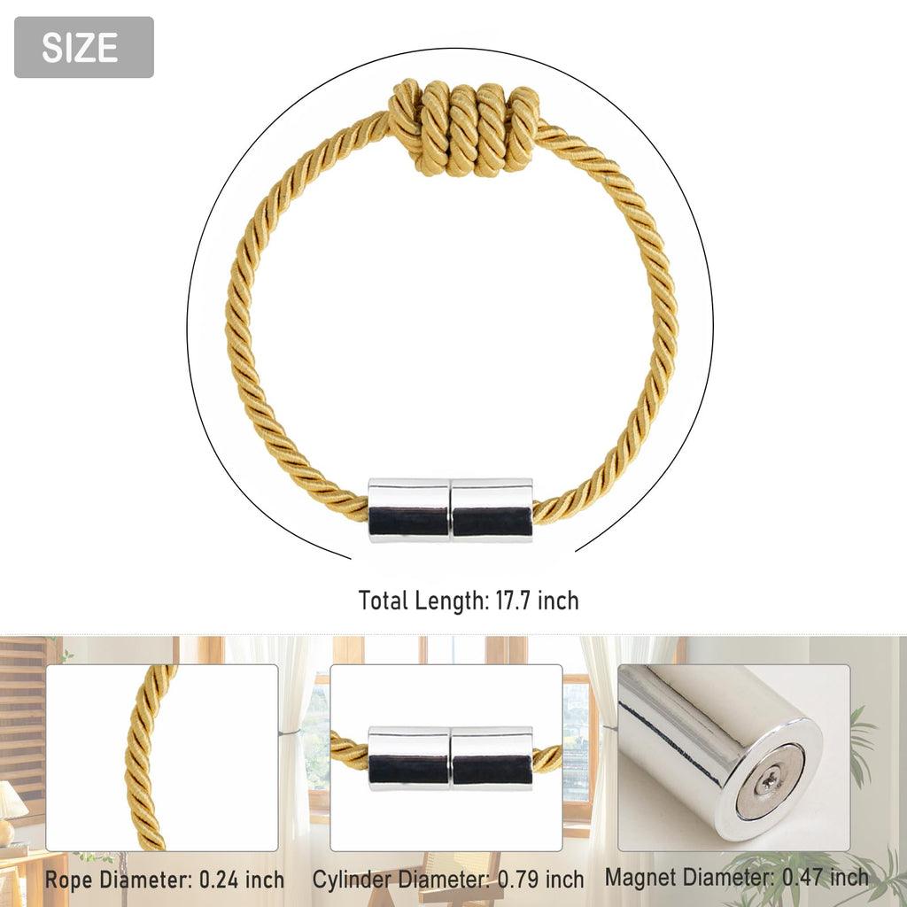 Curtain Tiebacks Magnetic Decorative Rope Tie Backs Holdbacks