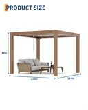 GarveeLife Louvered Pergola 10 ft x10', Outdoor Pergola with Adjustable Louvered Roof, Reinforced Aluminum Frame