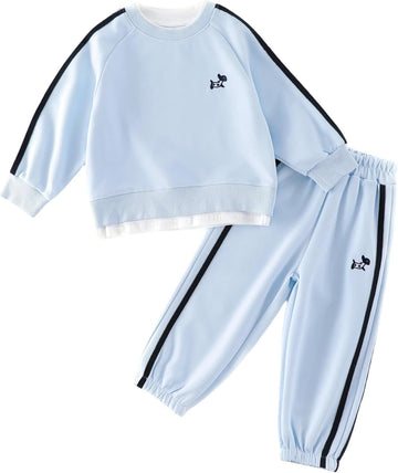 Kids Sweatshirt Sweatpants Set 2 Piece Fall Outfits Lounge Tracksuit