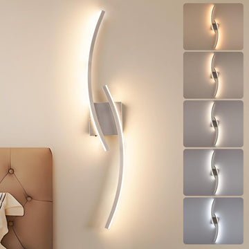 Hardwired 3000~6000K Modern Wall Sconce, 31.5IN Silver LED Wall Light Fixtures Brushed Nickel Wall Lights and Bedside