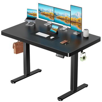 63 x 30 Electric Standing Desk with One-Piece Desktop, Sit Stand Desk with Thickened Tabletop, Height Adjustable