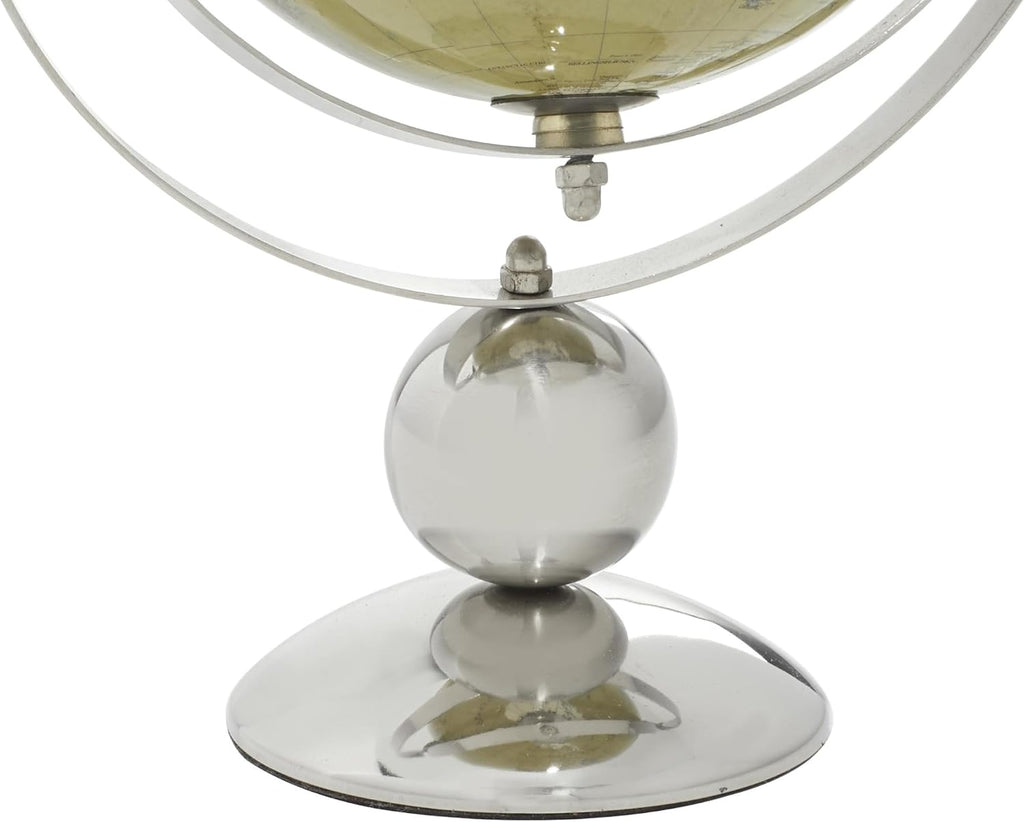 Stainless Steel Metal Globe, 10" x 7" x 11", Silver