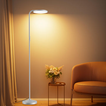 36W LED Floor Lamp, Super Bright Standing Lamp, Modern Stepless Dimmable Torchiere Tall Lamp with Remote Control