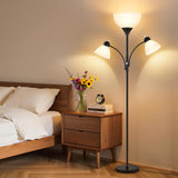 Torchiere Floor Lamps,72" Dimmable Lamp with 2 Adjustable Reading Lights, Black Tall Standing Room Lamp
