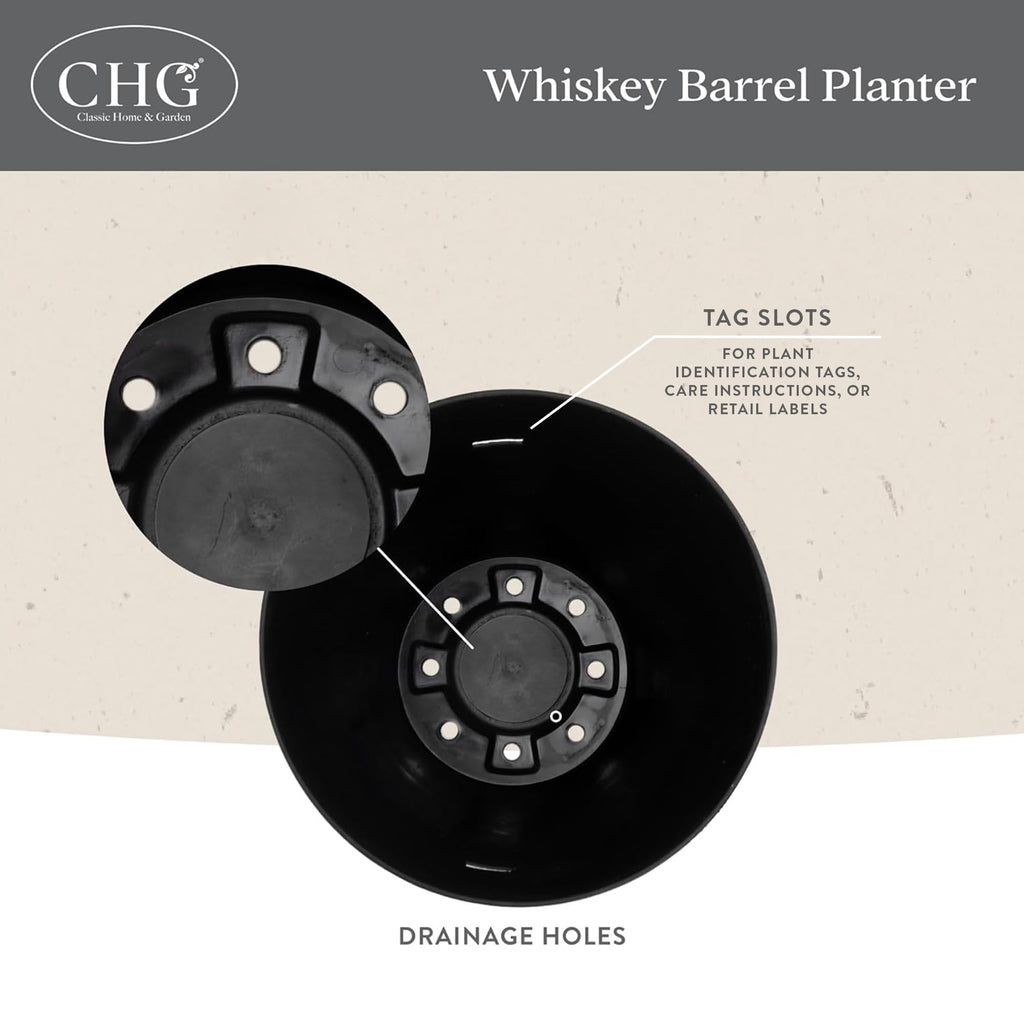Whiskey Barrel Planter 5 Pack, 9", Distressed Oak