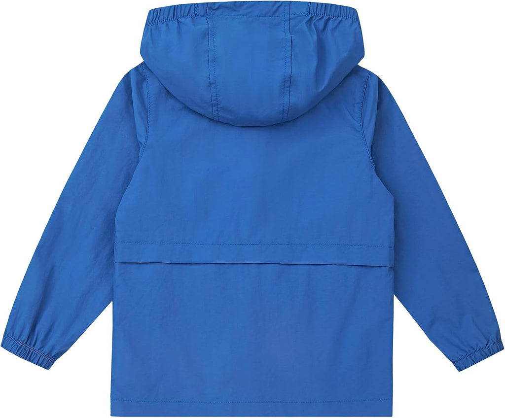 Boys Girls Windbreaker Hooded Jacket Lightweight Packable Rain Coat