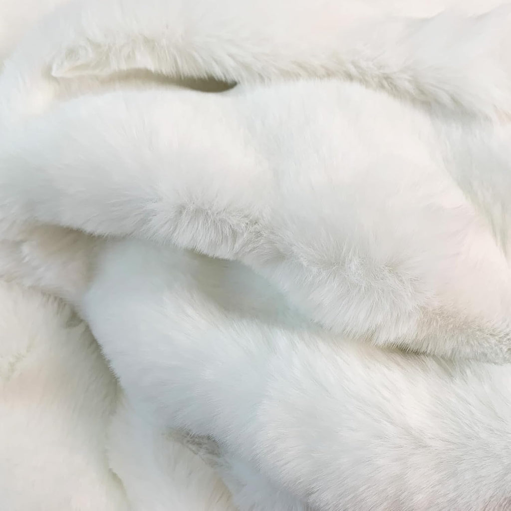 Faux Rabbit Fur Rug 4FT, White Fluffy Soft Area Rug Round Fuzzy Carpet, Machine Washable Shaggy Nursery Rug
