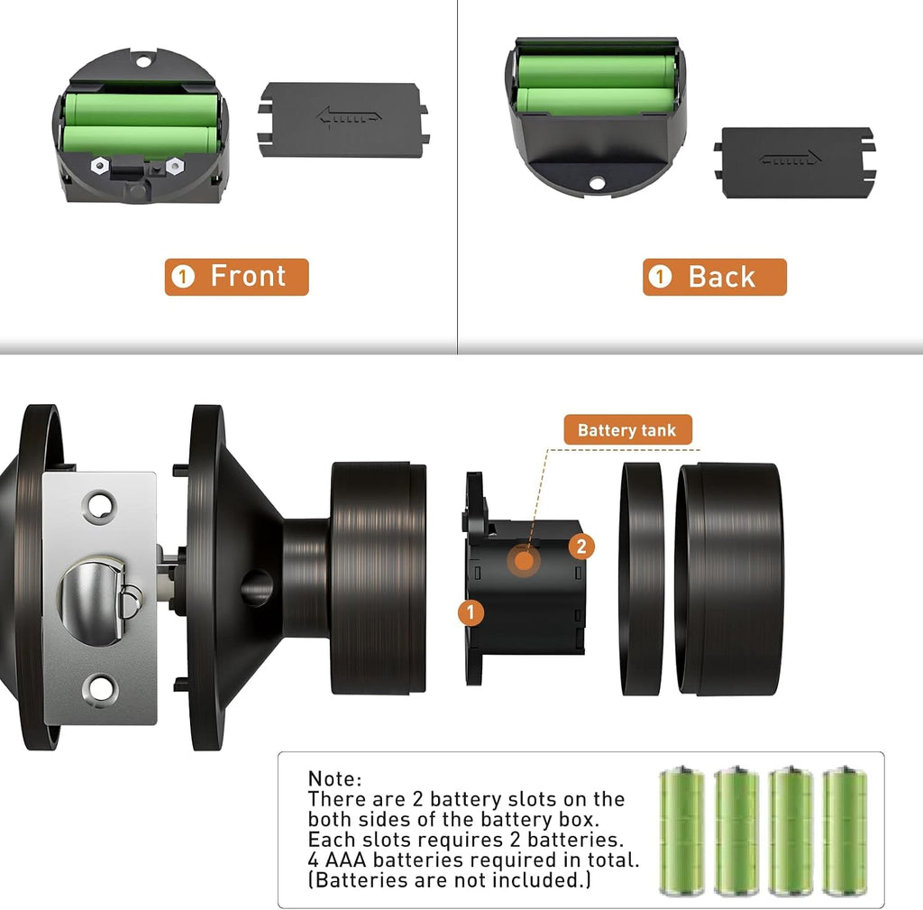 Keyless Entry Door Lock,Door Knob with Keypad,Smart Code Door Lock,Mute Mode,Passage Function, Easy to Install,Oil