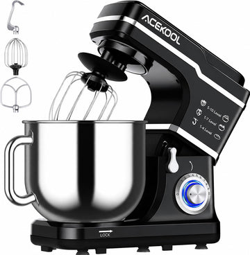 7.5QT Stand Mixer, 660W Kitchen Mixer with 10 Speeds, Black