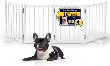 Free Standing Small Dog Gate Indoor, Short Foldable Dog Gate for Stairs