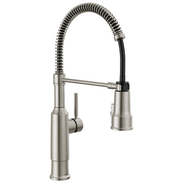 Theodora Pro Style Commercial Kitchen Faucet with Pull Down Sprayer, Brushed Nickel Single Hole Faucet, Single