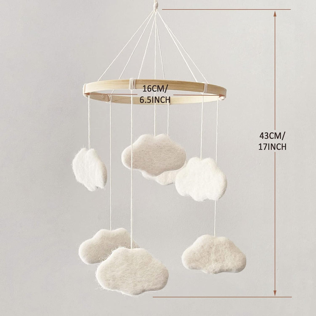 Baby Mobile for Crib - Boho Crib Mobile - Felt Cloud Mobile - Gender Neutral Baby Mobile - Boho Nursery Decor - Crib