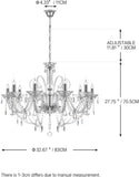 10 Lights Crystal Chandeliers K9 Crystal Ceiling Pendant Lamp for Dining Room Bedroom Home Decor (Clear) A110-B0CD7P62M6
