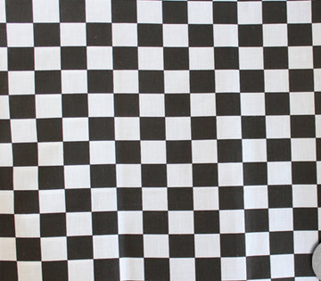 Polycotton Fabric Printed Checkered Black & White / 60" Wide/Sold by the Yard