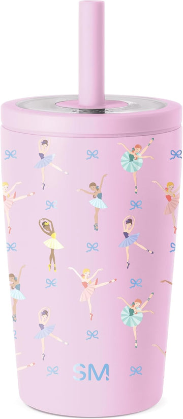 Stainless Steel Toddler Cup with Straw | 12oz | Ballerina