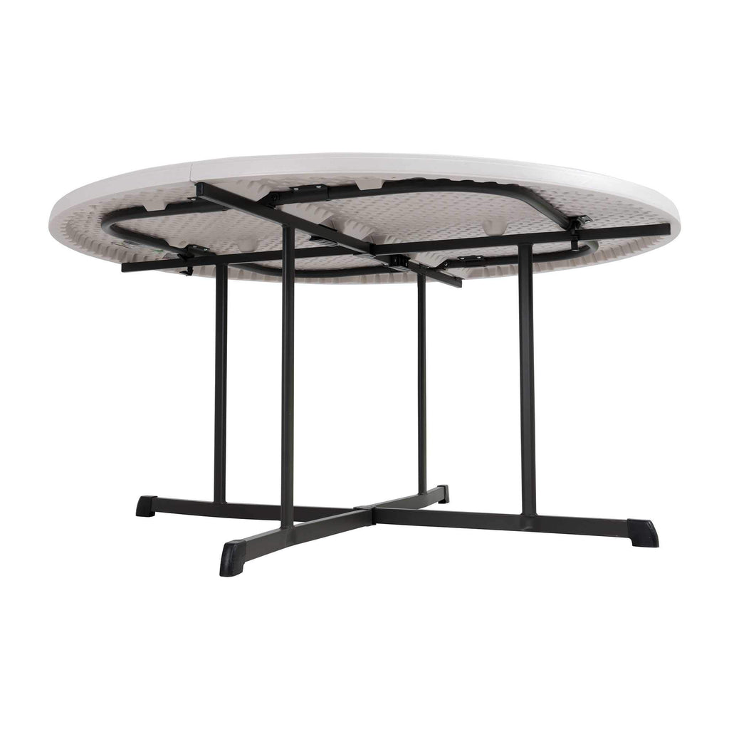 Commercial Round Fold-in-Half Table, 60-Inch, Almond