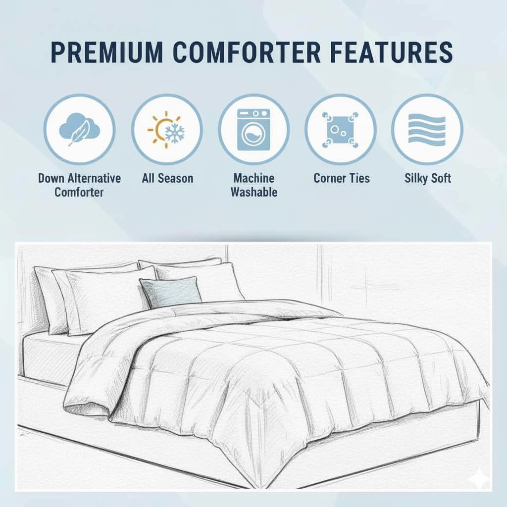 Tradition Down Alternative Comforter King/Calking 106x90 - 58 oz Fill Fluffy Hotel-Style Duvet Insert, All Season
