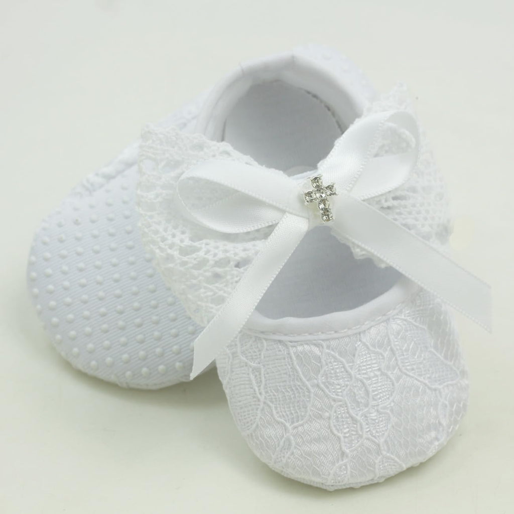 Christening Shoes, White, 3-6 Months