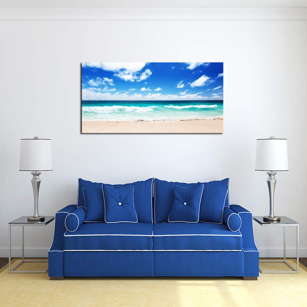 Canvas Prints Wall Art Seychelles Beach Ocean Waves Nature Seascape Picture Paintings Artwork Prints Framed
