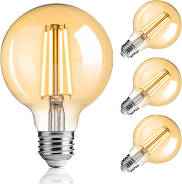 G25 LED Globe Bulbs, 40W Eqv, 400LM, 2200K Warm White, E26, 4 Pack