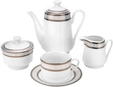 57-pc Banquet Dinnerware Set, Luxury Tableware Dining Service for 8 (Greek Key Dark)