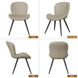 Dining Chairs Set of 2 Modern Fabric Dining Room Chairs Upholstered Dining Chairs with Thick Cushions Metal Legs