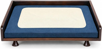 Smart Elevated Dog Bed with Downward Airflow, 3-Level Heating, Washable Pad, Solid Wood Frame for Small and Medium