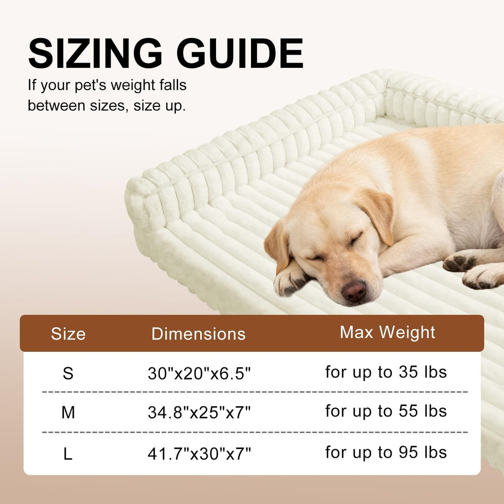 Waterproof Orthopedic Dog Bed for Meduim Dogs Beige