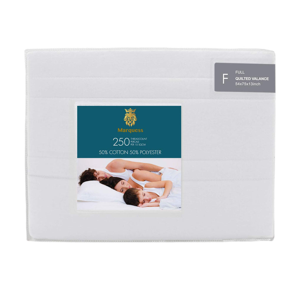 Tailored Bed Skirt Blended Quilted-Hang Down Feeling Enhancement Wrap Around Thick Bed Skirt, Dust-Proof, Wrinkle Fade