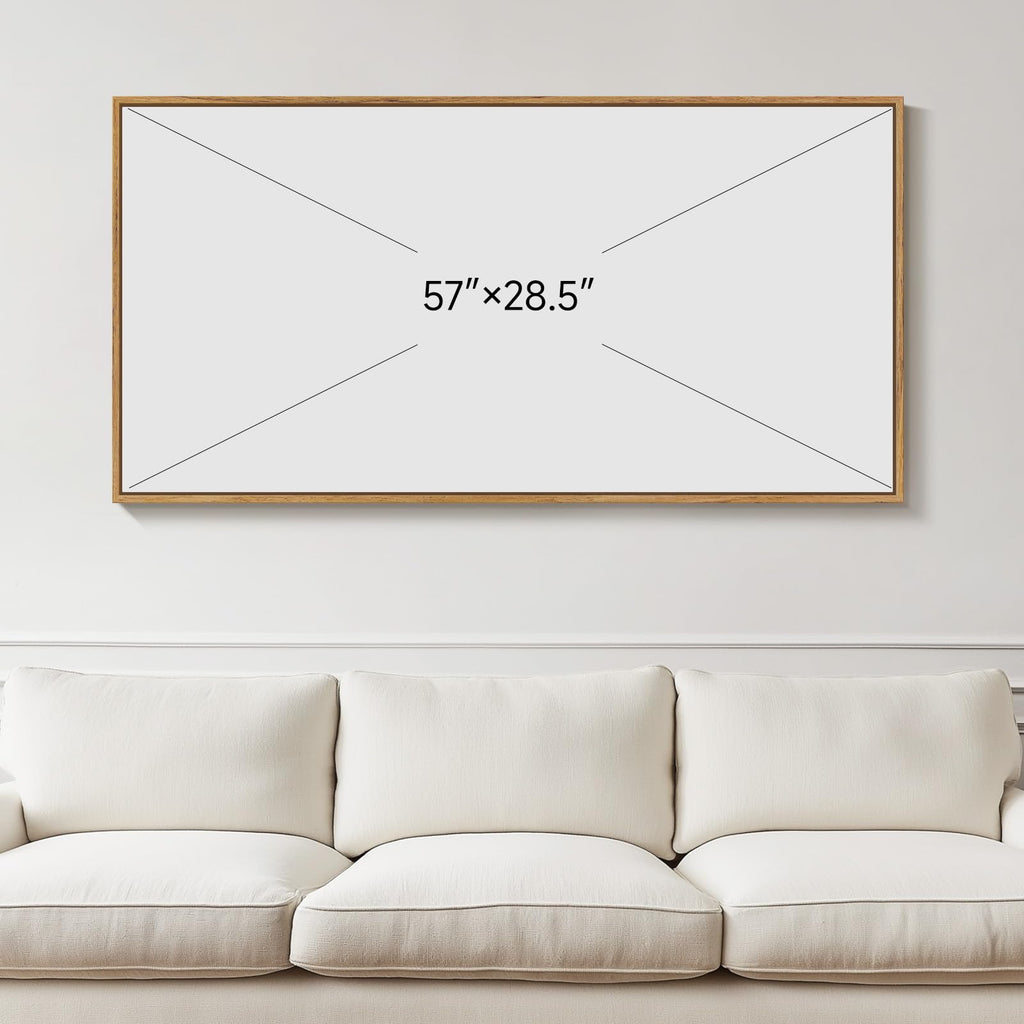 Large Framed Neutral Beige Brown Abstract Wall Art 60x30 In