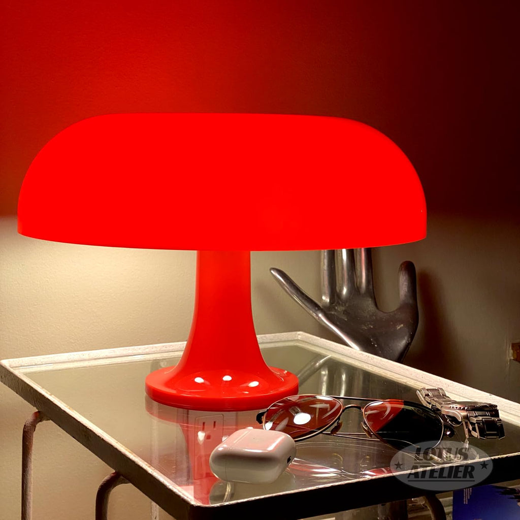 Red Mushroom Lamp for Room Aesthetic Modern Lighting Mid Century lamp | Cool Retro Living Room Decor | Table Lamp