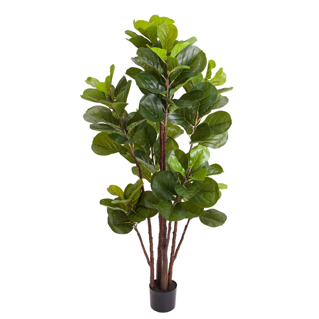 Artificial Fiddle Leaf Fig Tree, 5 Ft Faux Tree with 102 Leaves