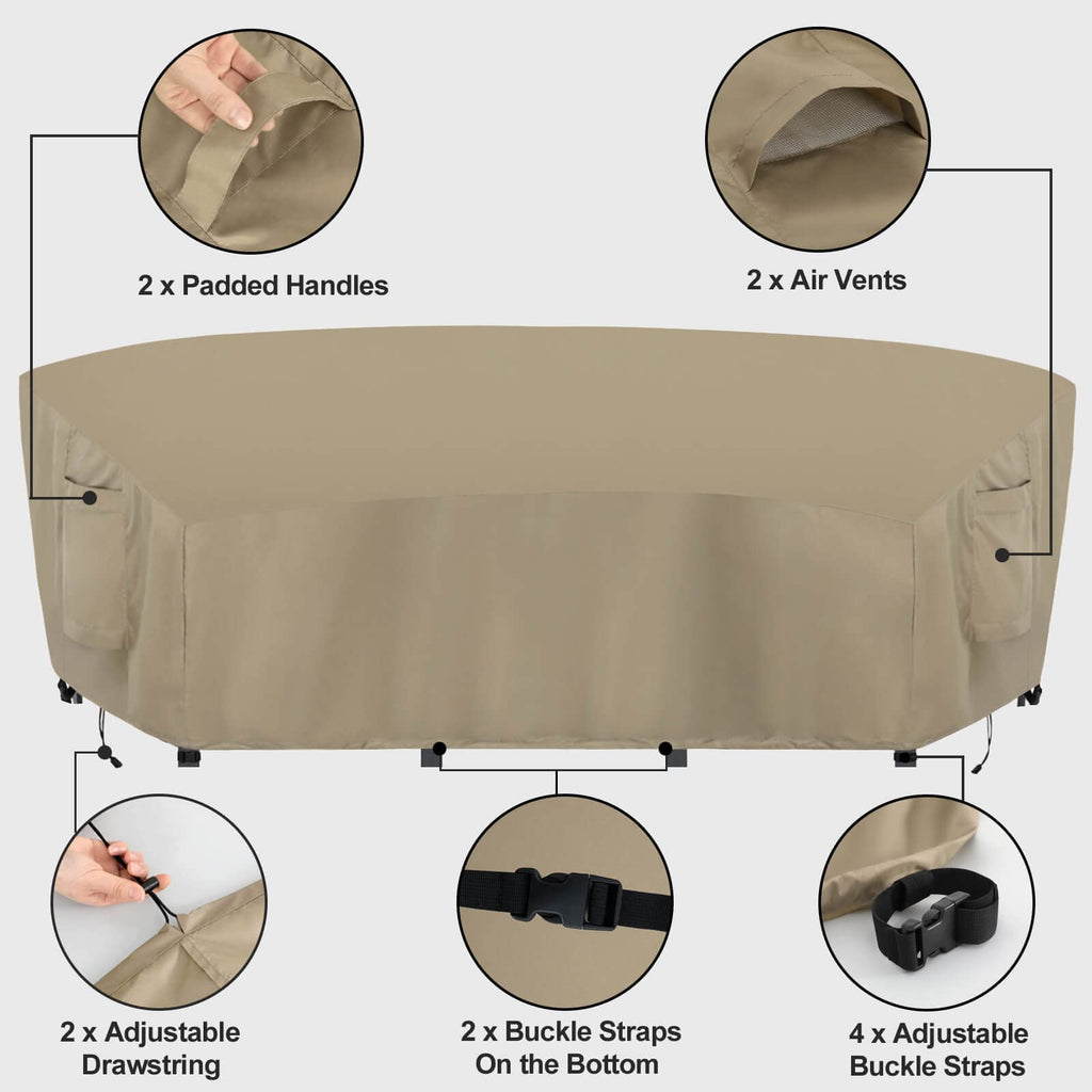 Waterproof Curved Outdoor Sectional Cover