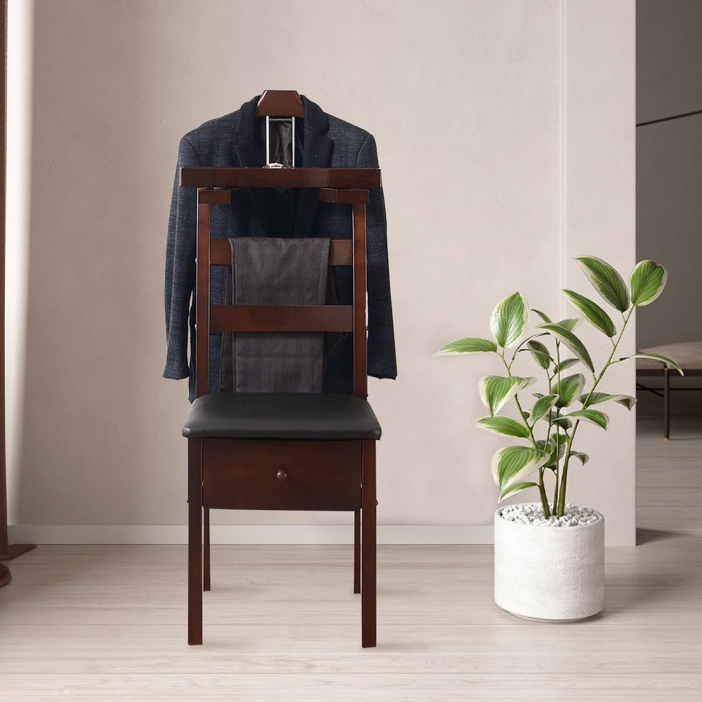 Gentleman's Valet Chairs Clothes Valets with Drawer Hanger Trouser Bar, Home & Garden Household Supplies Storage