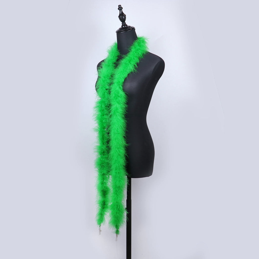 20g Green Fluffy Marabou Feather Boa for DIY Craft Sewing Trim Home Wedding Party Christmas Decoration - 2 Yards