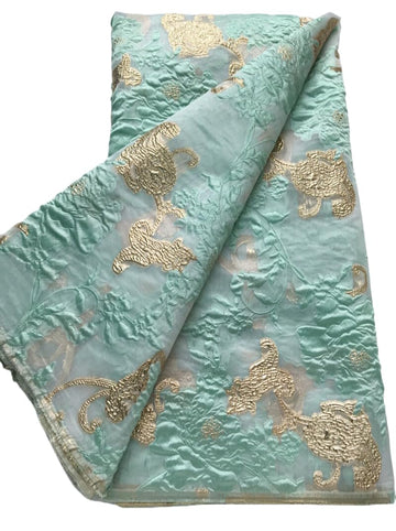 African Lace Fabric French Embroidery Brocade Tissue Lace 5 Yards Gild Lace Fabric for Party Dress Sewing