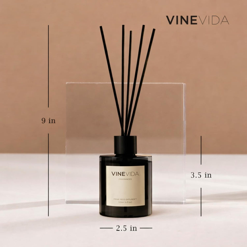 Leather & Brandy | Reed Diffuser | Long-Lasting Scent Sticks Set | Oil Stick Diffuser | Bathroom Scent